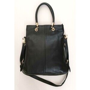 Erica Anenberg X Kristen Bell Sutton Tote Blk Pebbled Leather Crossbody Strap